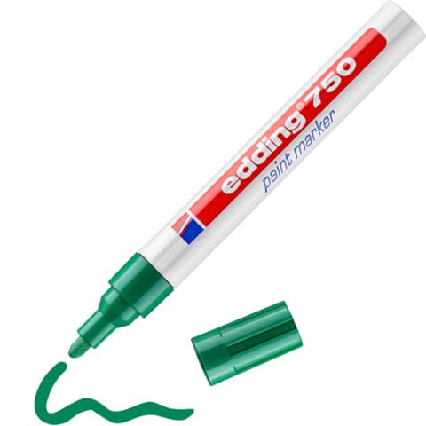 Marcatore a vernice edding 750 punta conica 2-4 mm verde E-750 004